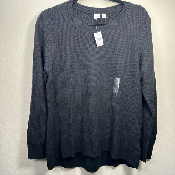 GAP Bella Crew Lightweight Pullover Sweater, True Black, Large NWT - Picture 10 of 15